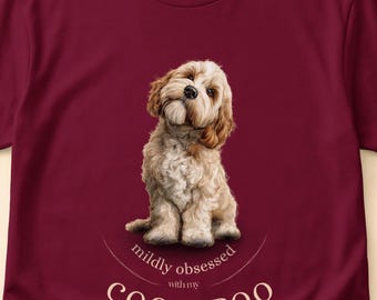 Tan Cockapoo T-shirt | Dog Illustration Tee, 10 Color Options