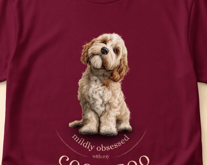 Tan Cockapoo T-shirt | Dog Illustration Tee, 10 Color Options