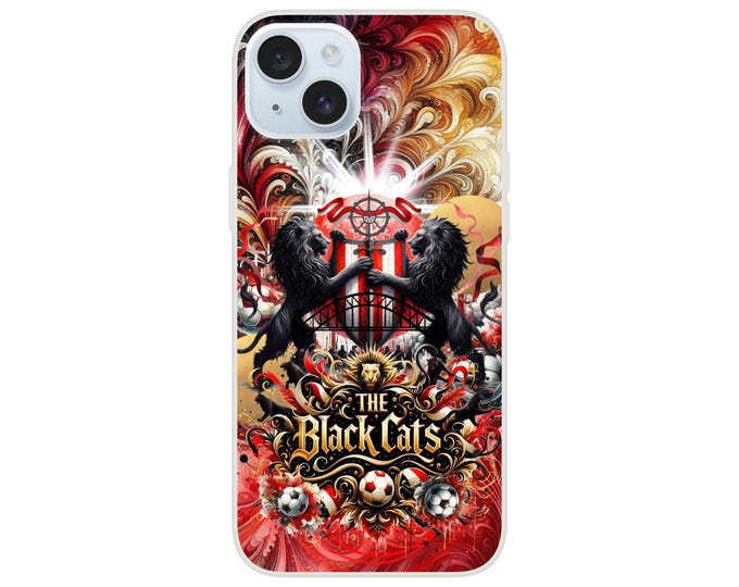 Sunderland FC Inspired Clear iPhone Case - Flexible & Durable - 32 Models Available