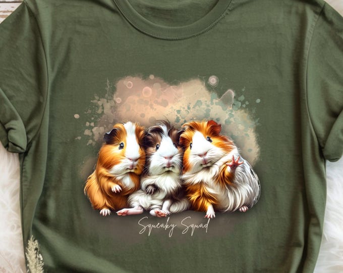 Guinea Pig Cotton T-Shirt, Squeaky Squad Tee