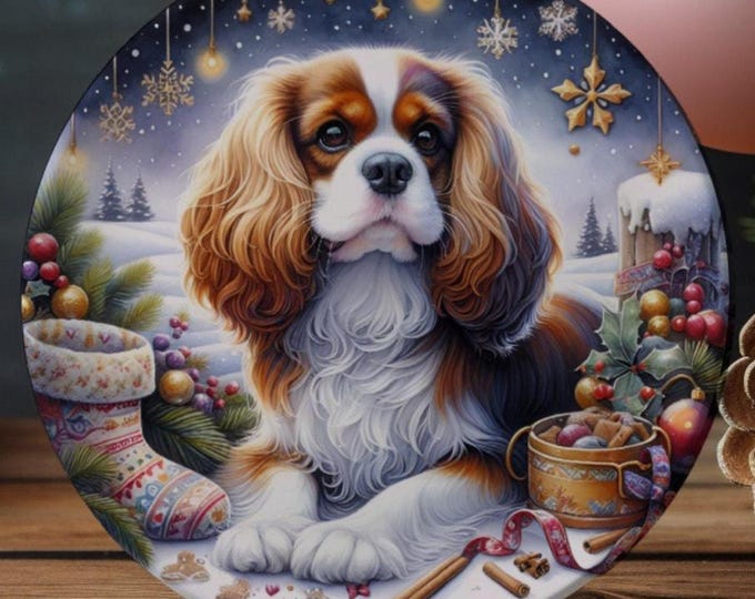 Cavalier King Charles Spaniel Christmas Ornament, Ceramic, Double-Sided Printed