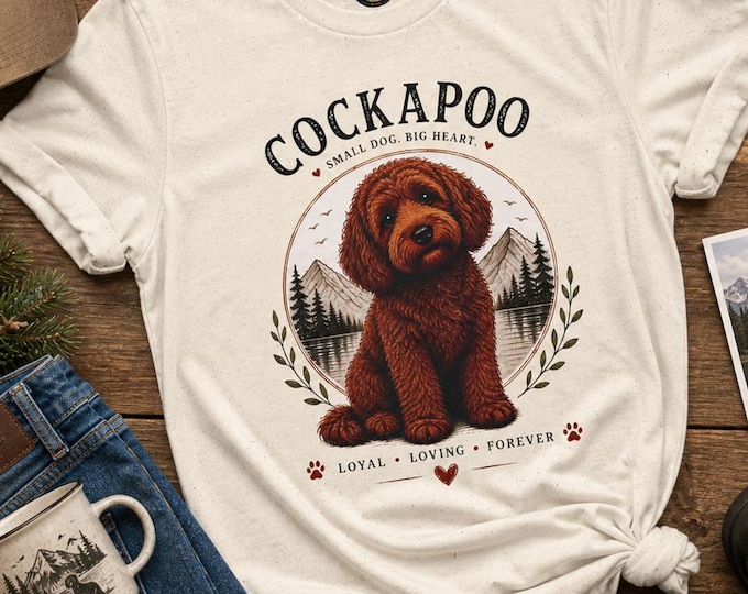 Chestnut Red Cockapoo, Natural Coloured T-shirt