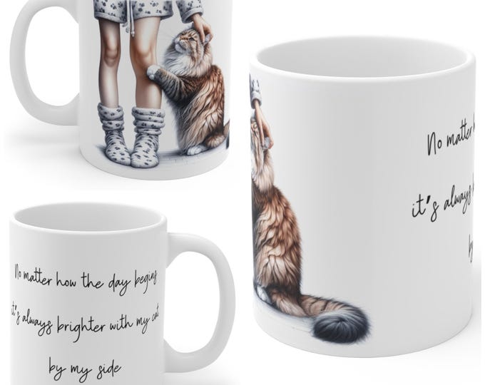 Tabby Cat Morning Cuddles Mug