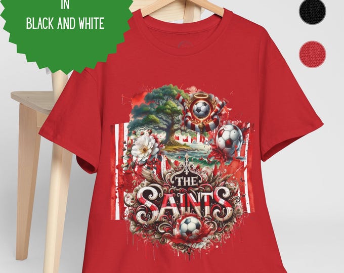 Southampton T-Shirt | Football Fan Tee | Gift for Southampton Supporter | Available in Red, Black & White in Sizes Small to 5XL