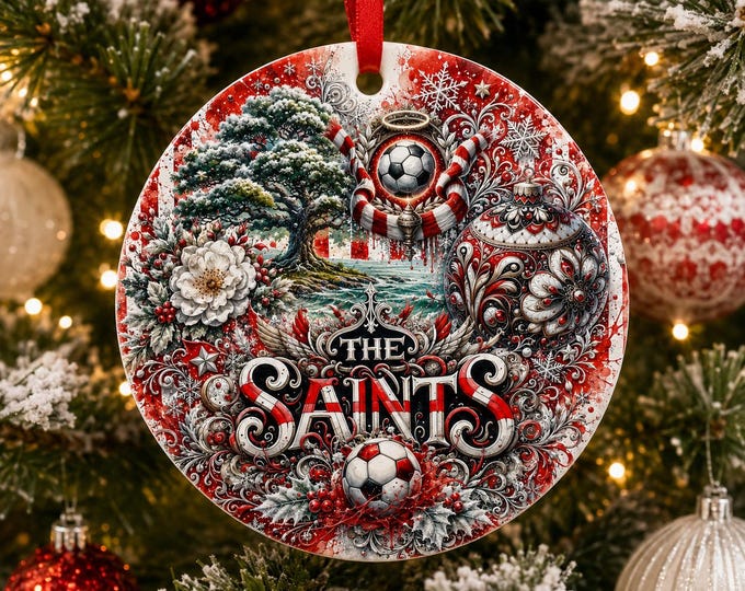 Southampton Christmas Ornament | Saints Football Fan Gift Ceramic Decoration