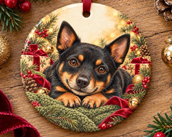 Lancashire Healer Christmas Tree Ornament, Ceramic, Double-Sided Print & Gift Bag
