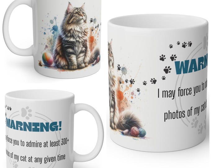 Funny Fluffy Tabby Cat Mug