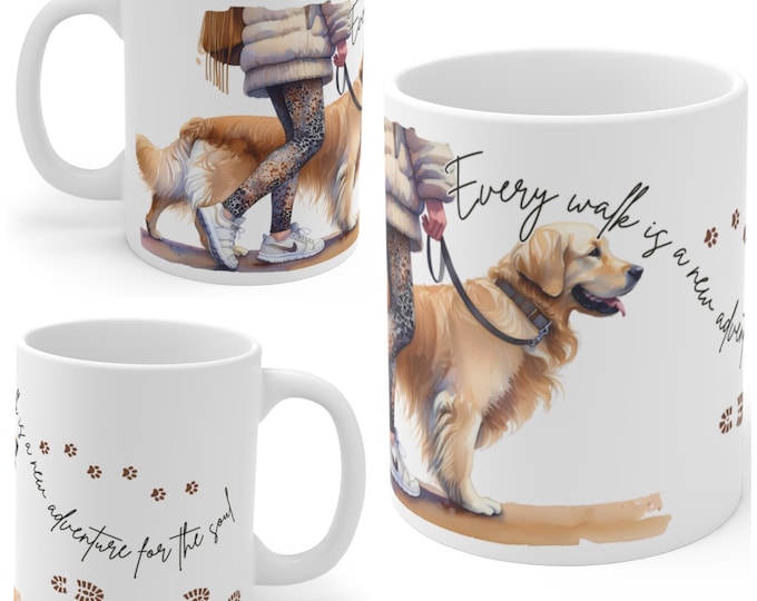 Golden Retriever 11oz Ceramic Coffee Mug – Dog Lover Gift, Tea Mug, Dog Walker Present