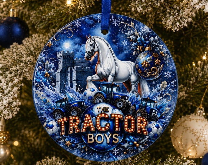 Ipswich Town Christmas Ornament | Tractor Boys Football Fan Gift Ceramic