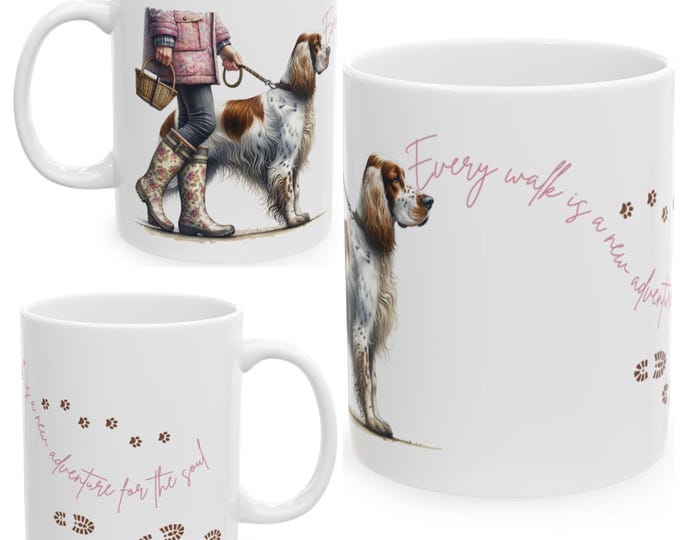 English Setter 11oz Ceramic Coffee Mug – Dog Lover Gift, Tea Mug, Dog Walker Present