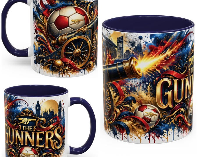 Arsenal Away Colours Mug | The Gunners Football Fan Gift | Cannon Mug