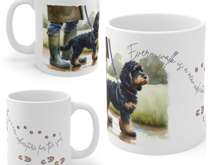 Black and Tan Cockapoo 11oz Ceramic Coffee Mug – Dog Lover Gift, Tea Mug, Dog Walker Present