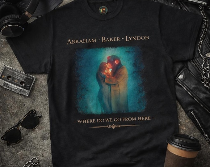 Abraham Baker Lyndon T-Shirt, Where Do We Go From Here Tee,  Lee Abraham, Dean Baker (GALAHAD) Andrew Lyndon, Prog Rock Style Graphic Tee