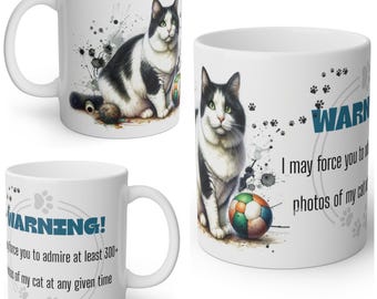 Funny Black and White Cat Mug