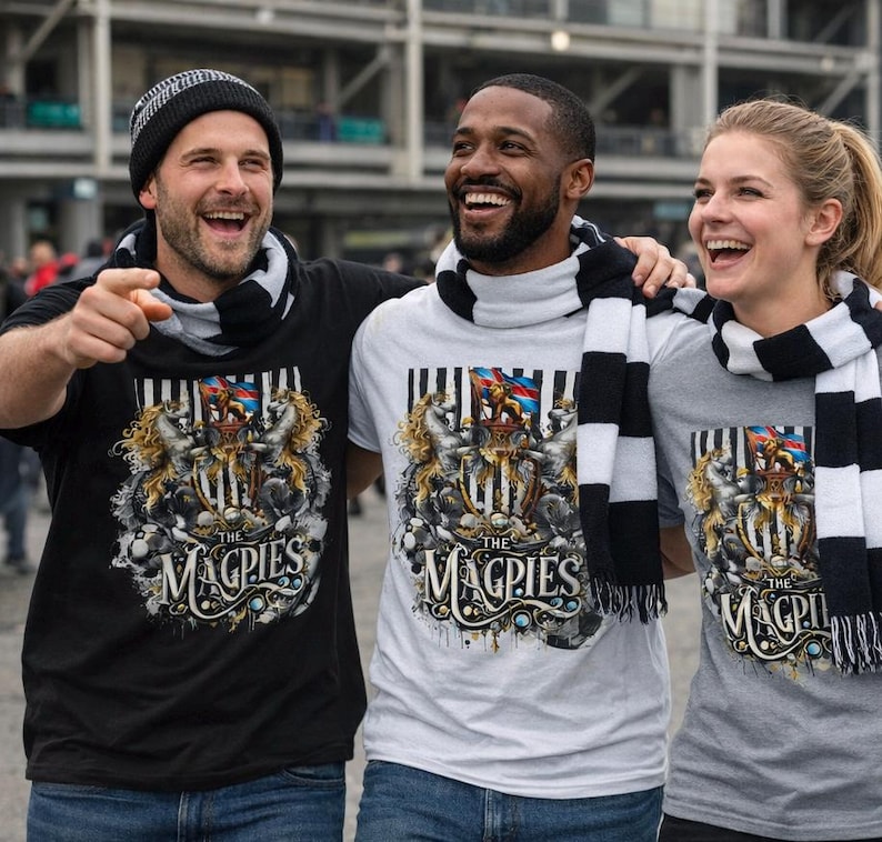 Newcastle T-Shirt | Football Fan Tee | Gift for Newcastle Supporter | Available Grey, Black & White | Sizes Small to 5XL image 2