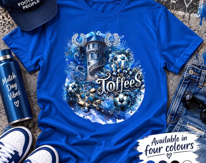 Everton Football T-Shirt | The Toffees Design, Heavy Cotton