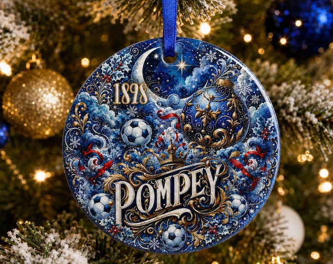 Portsmouth Christmas Ornament | Pompey Football Fan Gift Ceramic Decoration