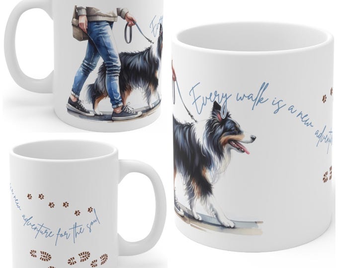 Border Collie 11oz Ceramic Coffee Mug – Dog Lover Gift, Tea Mug, Dog Walker Present