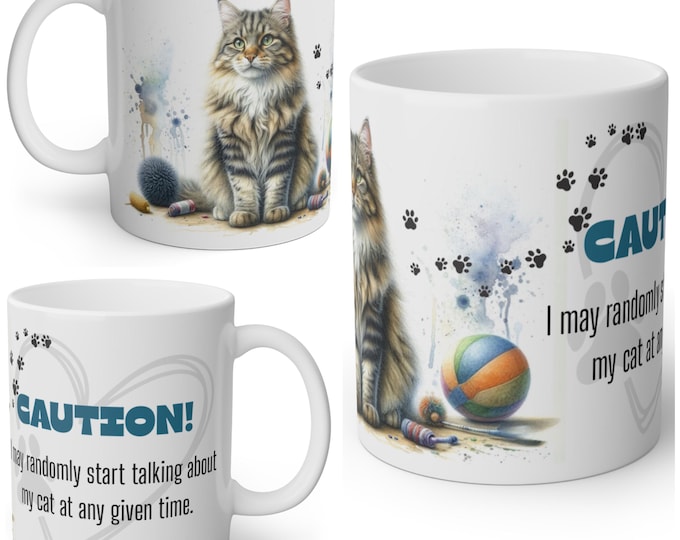 Funny Fluffy Tabby Cat Mug
