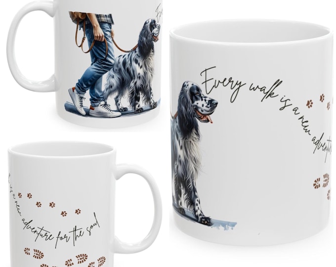 English Setter 11oz Ceramic Coffee Mug – Dog Lover Gift, Tea Mug, Dog Walker Present