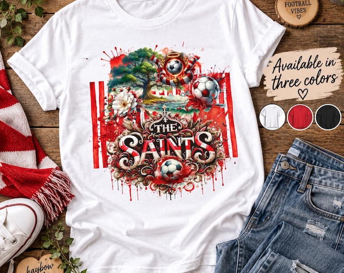 Southampton T-Shirt | Football Fan Tee | Gift for Southampton Supporter | Available in Red, Black & White in Sizes Small to 5XL