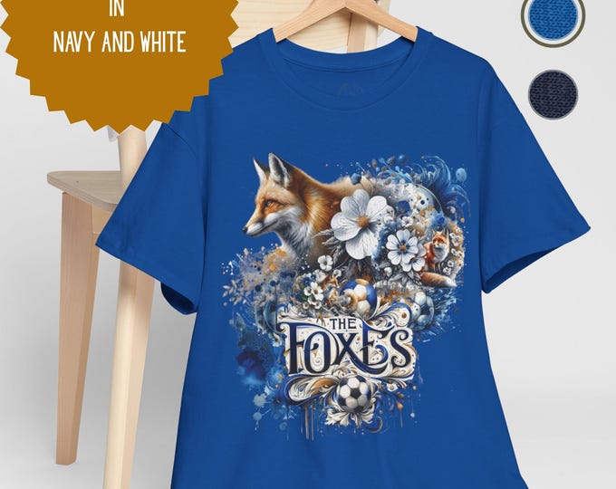 Leicester T-Shirt | Football Fan Tee | Gift for Leicester Supporter | Available in Royal Blue, Navy & White in Sizes Small to 5XL