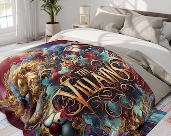 Aston Villa Inspired Arctic Fleece Blanket, Warm and Cozy, Available in Three Sizes