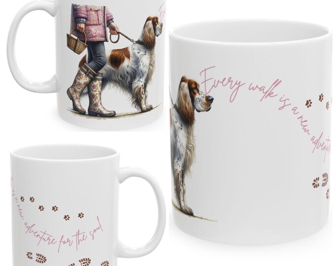 English Setter 11oz Ceramic Coffee Mug – Dog Lover Gift, Tea Mug, Dog Walker Present