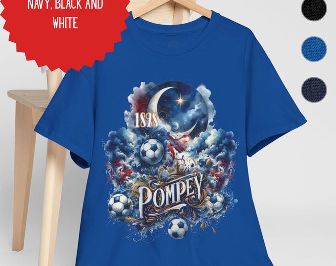 Portsmouth T-Shirt | Football Fan Tee | Gift for Portsmouth Supporter | Available in Royal Blue, Navy, Black & White | in Sizes Small to 5XL