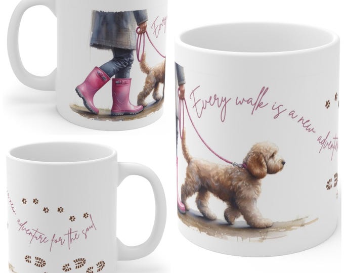 Golden Cockapoo 11oz Ceramic Coffee Mug – Dog Lover Gift, Tea Mug, Dog Walker Present