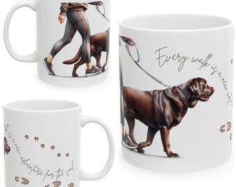 Chocolate Labrador 11oz Ceramic Coffee Mug – Dog Lover Gift, Tea Mug, Dog Walker Present