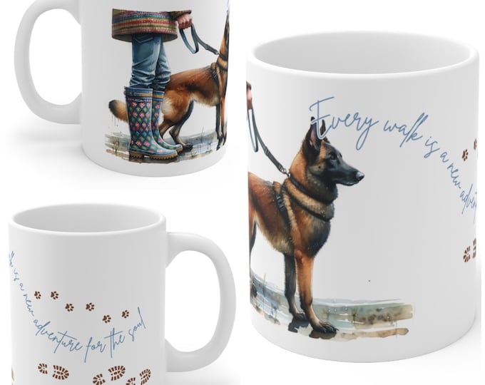 Belgian Malinois 11oz Ceramic Coffee Mug – Dog Lover Gift, Tea Mug, Dog Walker Present