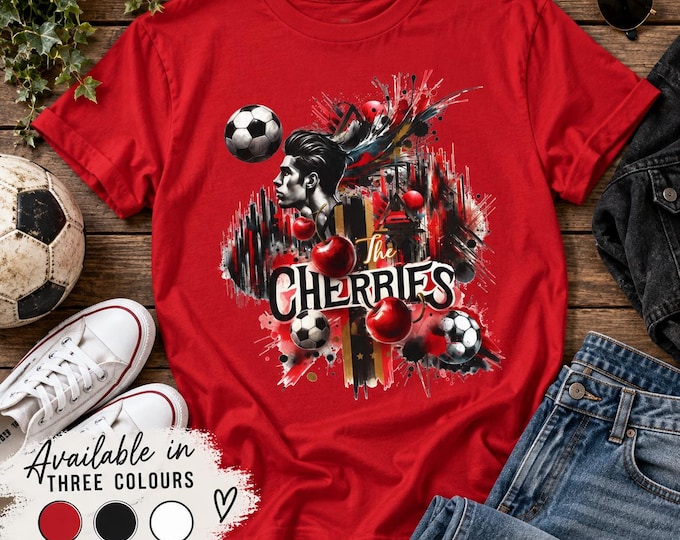 AFC Bournemouth Heavy Cotton T-Shirt | The Cherries Football Fan Tee (Red, Black, White)