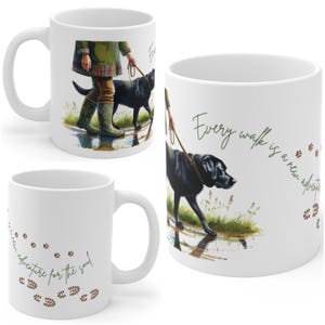 Schwarzer Labrador 11oz Keramik Kaffeebecher - Geschenk für Hundeliebhaber, Teebecher, Hundeliebhaber Geschenk