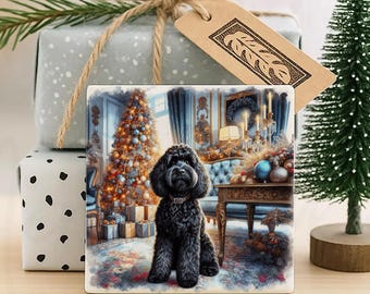 Black Cockapoo Christmas Coaster, Perfect Secret Santa Gift, Pre Christmas Gift