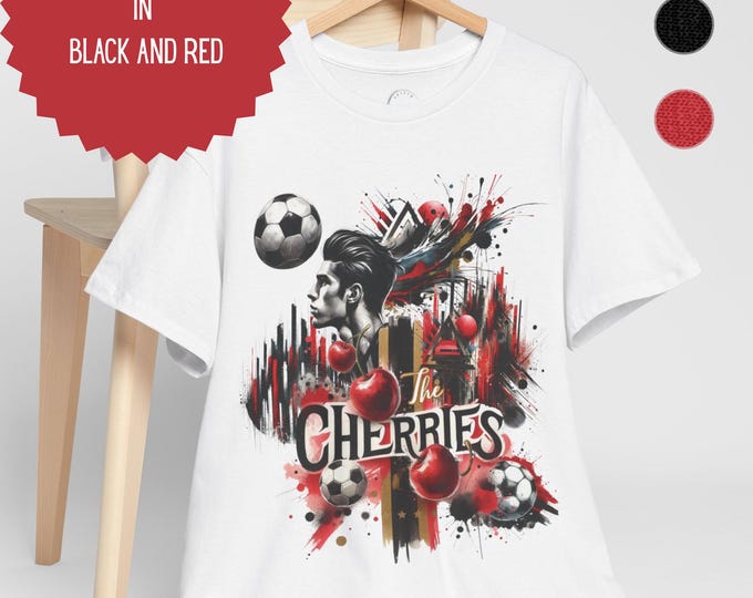 Bournemouth Heavy Cotton T-Shirt | Football Fan Tee | Gift for Bournemouth Supporter | Available in Red, Black & White in Sizes Small to 5XL