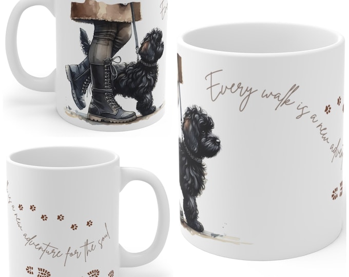 Black Cockapoo 11oz Ceramic Coffee Mug – Dog Lover Gift, Tea Mug, Dog Walker Present