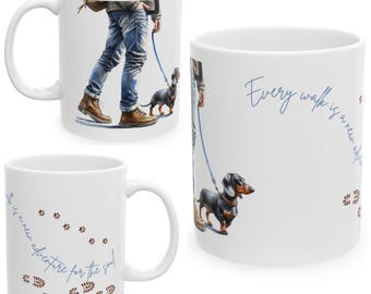 Dachshund 11oz Ceramic Coffee Mug – Dog Lover Gift, Tea Mug, Dog Walker Present