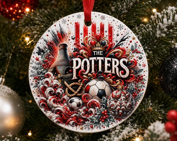 Stoke City Christmas Ornament | Potters Football Fan Gift Ceramic Decoration