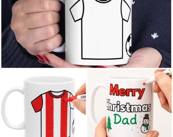 Colour Your Own Football Mug | DIY Ceramic Mug To Decorate | Fun Christmas Craft Activity With Loved Ones | Creative Gift For Football Fans