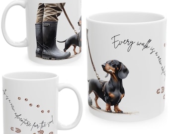 Dachshund 11oz Ceramic Coffee Mug – Dog Lover Gift, Tea Mug, Dog Walker Present