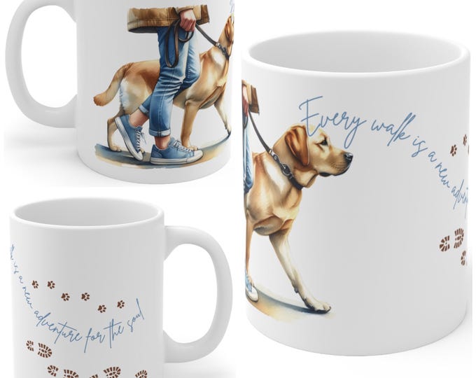 Golden Labrador 11oz Ceramic Coffee Mug – Dog Lover Gift, Tea Mug, Dog Walker Present