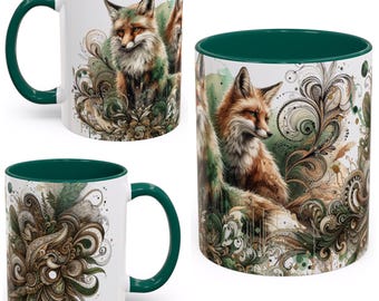 Woodland Fox Mug | Nature Wildlife Illustration Mug | Fox Lover Gift