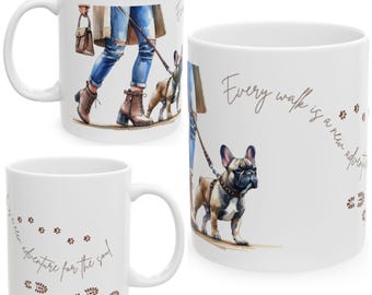French Bulldog 11oz Ceramic Coffee Mug – Dog Lover Gift, Tea Mug, Dog Walker Present