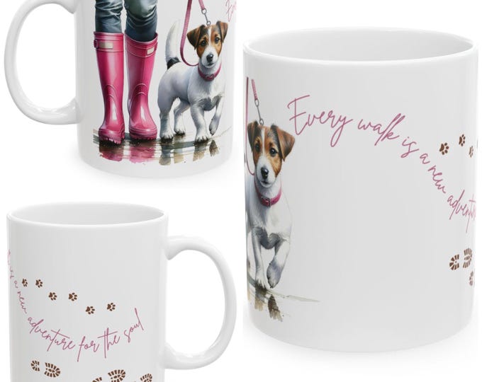 Jack Russell Terrier 11oz Ceramic Coffee Mug – Dog Lover Gift, Tea Mug, Dog Walker Present