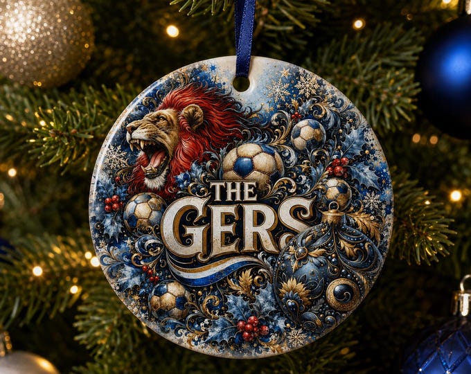 Rangers Christmas Ornament | Gers Football Fan Gift Ceramic Decoration