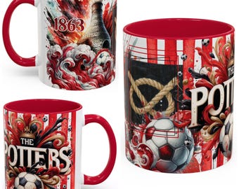 Stoke City Fan Mug, The Potters Football Gift | Red & White Mug for Stoke FC Fan