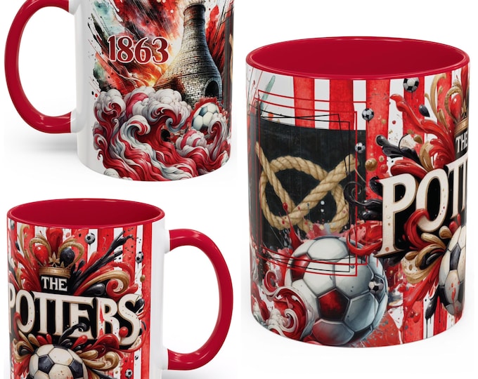 Stoke City Fan Mug, The Potters Football Gift | Red & White Mug for Stoke FC Fan