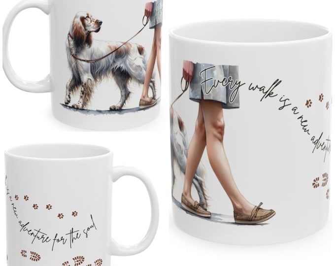 English Setter 11oz Ceramic Coffee Mug – Dog Lover Gift, Tea Mug, Dog Walker Present