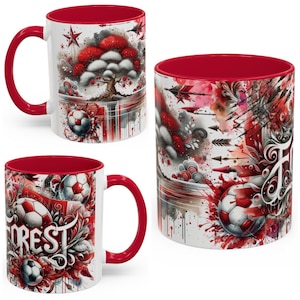 Nottingham Forest Fan Mug | Forest Football Supporter Gift | City Ground Coffee Mug | Tricky Trees Present  | Nottingham Forest FC Gift